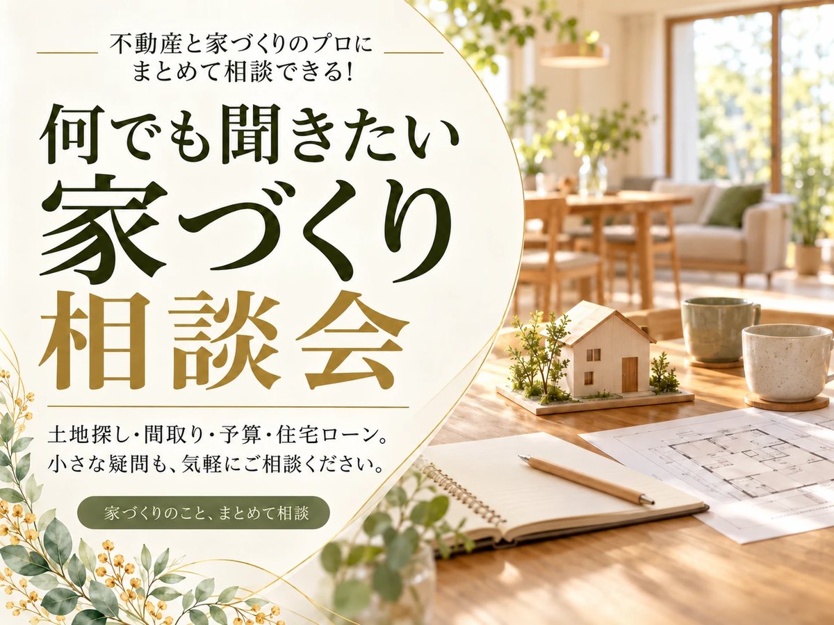 何でも聞きたい家づくり相談会 不動産と家づくりのプロにまとめて相談できる